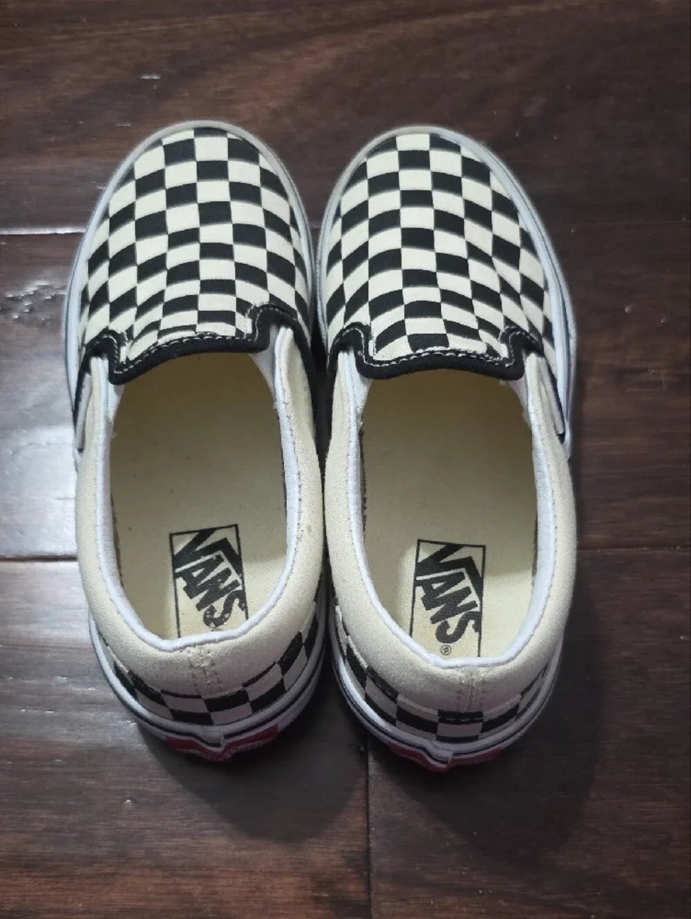Vans Kids Black & White Checkerboard Slip-On Sneakers